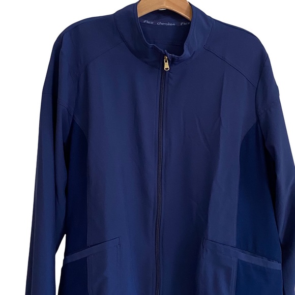 Cherokee Navy Blue  Zip Front Warm Up Jacket Size XL New With Tags - Picture 2 of 6